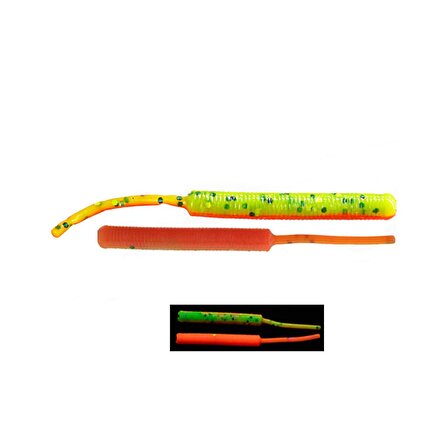 Fujin Baby Worm 5.2 cm Floating LRF Silikonu UV Fire Tiger