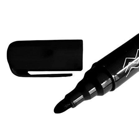 Masis 3 mm Yuvarlak Uç Koli Kalemi Markörü 12 Adet (PMY-S) Siyah