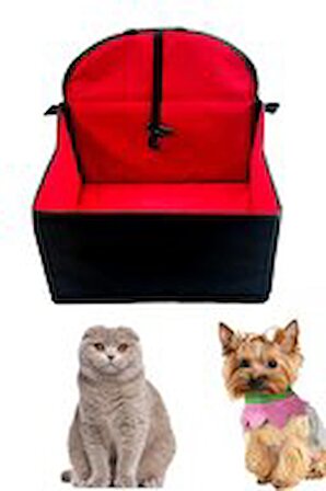 Catwar Kırmızı Oto Kedi Küçük Irk Köpek Taşıma Güvenlik Çantası Kırmızı