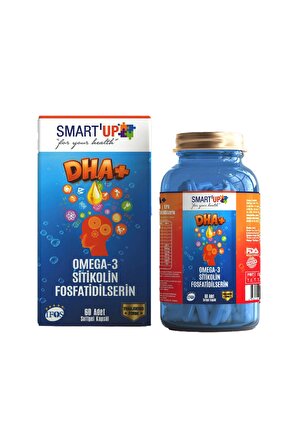 SMART UP Sitikolin Dha Omega 3 ve Fosfatidilserin iceren Balık Yağı B12  ( 60 Kapsül )