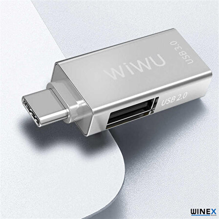 Global Wiwu T02 USB Type-C Hub Çevirici ve Çoklayıcı Hub Gri WNE0112