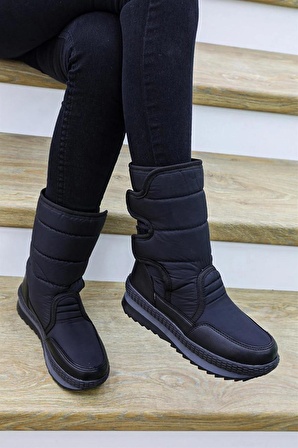 Lady Classy Kadın Günlük Siyahı Kaymaz Taban Kar Botu BOOT00049