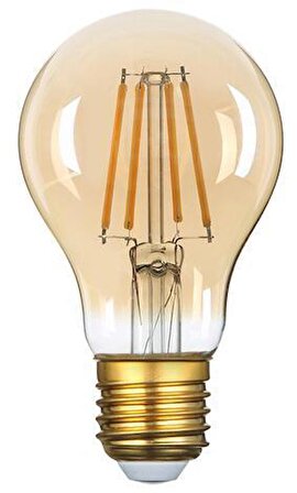 Uzlight Rustik LED Ampul E27 Duy Sarı Işık 6W 6'lı Paket