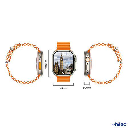 Global Watch S8 Ultra Max WNE0380 Turuncu Akıllı Saat