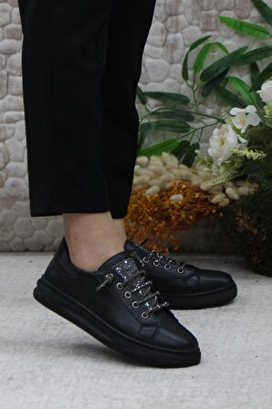 Mehmet Mete 42420 Comfort Taşlı Bağcıklı Sneaker Kadın Ayakkabı