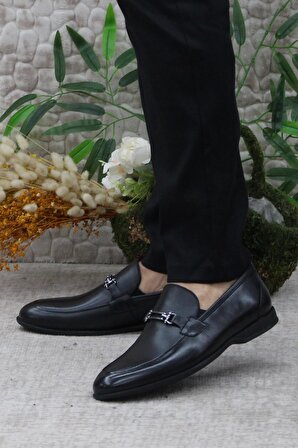 Mehmet Mete 42558 Siyah İç Ve Dış Hakiki Deri Loafer Makosen Erkek Ayakkabı