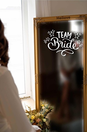 Bride To Be Yazısı Ayna Cam Sticker Team Bride Sticker  Aksesuar İz Bırakmaz Kolay Yapışır 