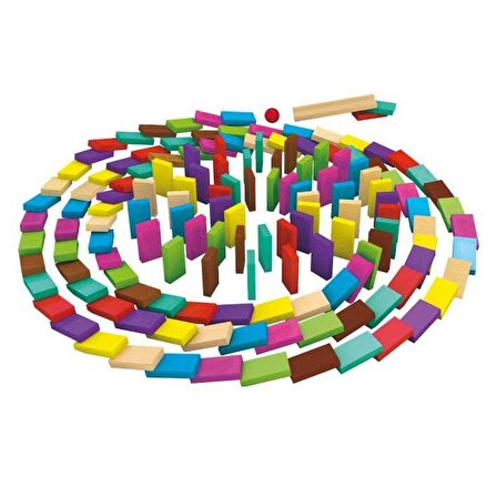 Redka Domino Oyunu 9 Farklı Renk 152 Parça Ahşap Renkli Domino