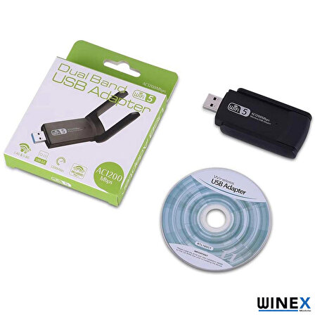 Global Wifi5 AC1300Mbps 2.4G+5G Wifi Dongle USB 3.0 Adaptör WNE0004