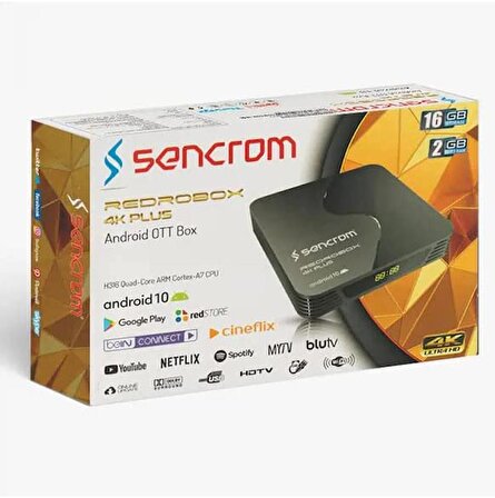 Sencrom Redro Box 4K Plus 2GB 16GB Android 10 Tv Box