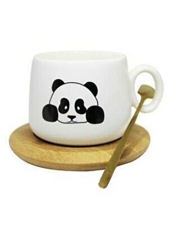 Bambu Tabaklı Panda Kupa