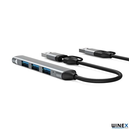 Global 4in1 UsbA ve Type-C To UsbA 3.01 Çoklayıcı Hub Adaptör WNE0165