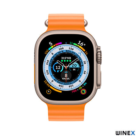Global Watch 8 Ultra Max 2023 Android İos Uyumlu Akıllı Saat Turuncu WNE0029