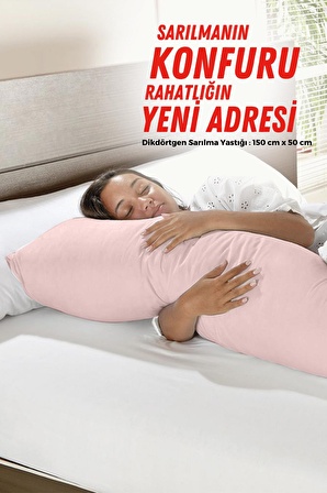 XPERMATE Sarılma Yastığı , Uyku Yastığı , Bacak Arası Yastığı Dikdörtgen 150x50 cm Pembe