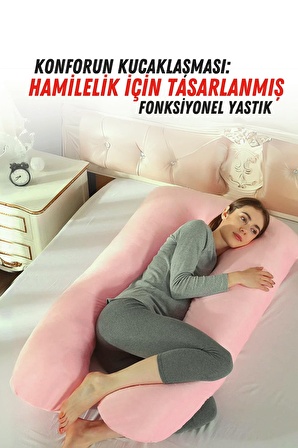 XPERMATE Hamile Yastığı Fermuarlı Hamile Yastık Hamile Destek Yastığı, Yıkanabilir Hamilelik Yastığı Hamile Uyku Yastığı Bacak Arası Yastık Pembe