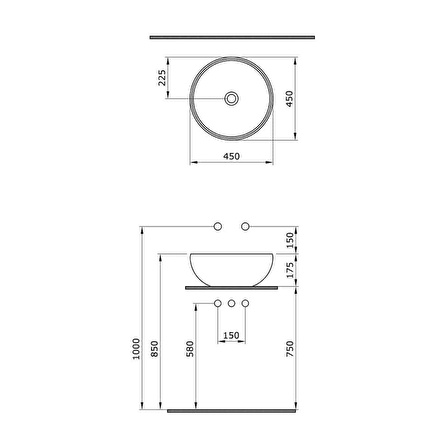 Bocchi Venezia 45 cm Çanak Lavabo Mat Kaşmir 1119-011-0125