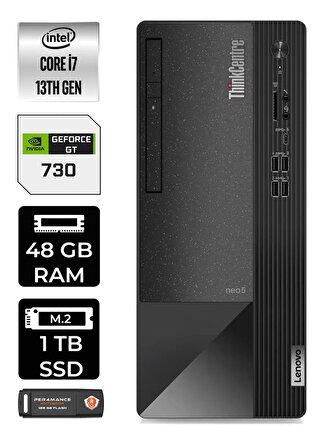 LENOVO Neo 50T i7 13700 48GB RAM 1TB SSD GT730/4GB FDOS 12JD0008TR MASAÜSTÜ PC & PER4 BELLEK