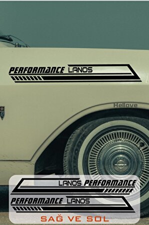 Daewoo Lanos Yan Şerit Performance Oto Araba Sticker Sağ ve Sol Siyah 55*16 Cm