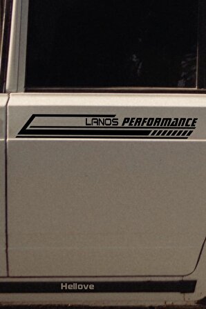 Daewoo Lanos Yan Şerit Performance Oto Araba Sticker Sağ ve Sol Siyah 55*16 Cm