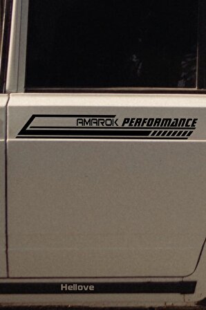 Volkswagen Amarok Yan Şerit Performance Oto Araba Sticker Sağ ve Sol Siyah 55*16 Cm