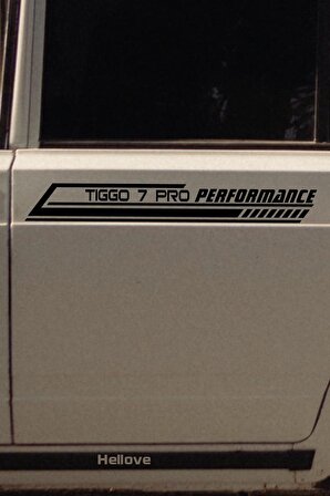 Chery Tiggo 7 Pro Yan Şerit Performance Oto Araba Sticker Sağ ve Sol Siyah 55*16 Cm