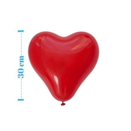 Balon Şişirme Pompası Ve 30 Adet Kalpli Balon Kırmızı Balon