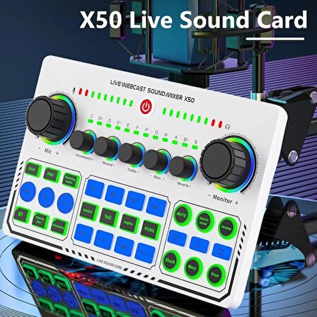 Torima X50 12 Isınma Ses Efektleri Canlı Ses Kartı,