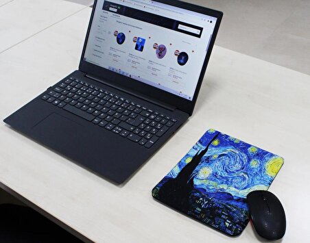 Van Gogh Yıldızlı Gece Bilek Destekli Dikdörtgen Mousepad