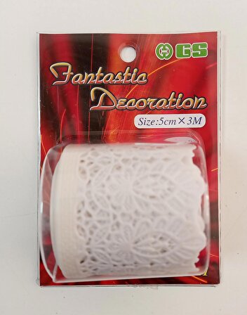 Fantastica PVC Raf Fırffırı Kendinden Yapışkanlı Ölçü; Eni: 5 cm x 3 MT uzunluğu/ BEYAZ