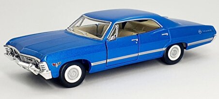 Kinsmart 1967 Chevrolet İmpala 1:34 Diecast Model Araba Mavi