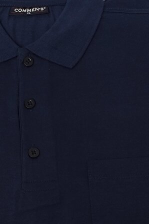 Erkek Polo Yaka T-Shirt Geniş ve Rahat Kalıp Klasik Cepli Polo Yaka Pamuklu Tişört
