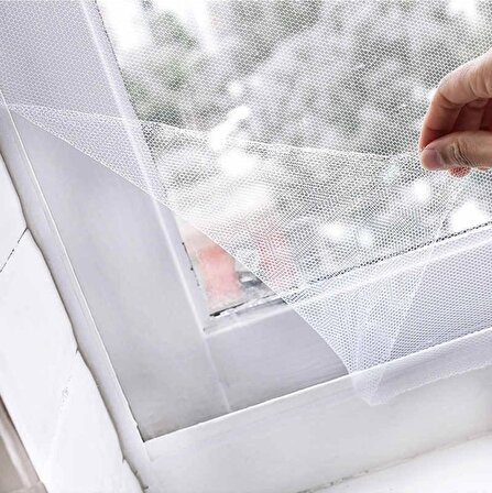 100*150 cm Hazır Pencere Sinekliği 5 mt Bant Tak Çıkar Tül Kesilebilir Cırt Bantlı Sineklik