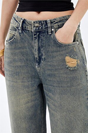 MAVI Düşük Bel Wide Leg Vintage Sustainable Denim Jean Pantolon