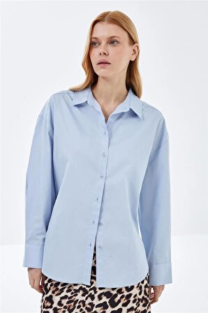 Mavi  Basic Oversize Özel Kumaş Gömlek