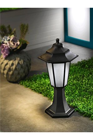 Horoz Begonya-1 Siyah Bahçe Aydınlatma Set Üstü Bahçe Lamba Armatür Plastik Aplik Ampul Hariç