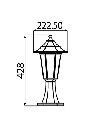 Horoz Begonya-1 Siyah Bahçe Aydınlatma Set Üstü Bahçe Lamba Armatür Plastik Aplik Ampul Hariç