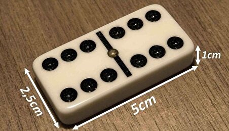 Büyük Boy Domino Oyun Seti Seramik Metal Kutulu 5 x 2,5 x 1 cm