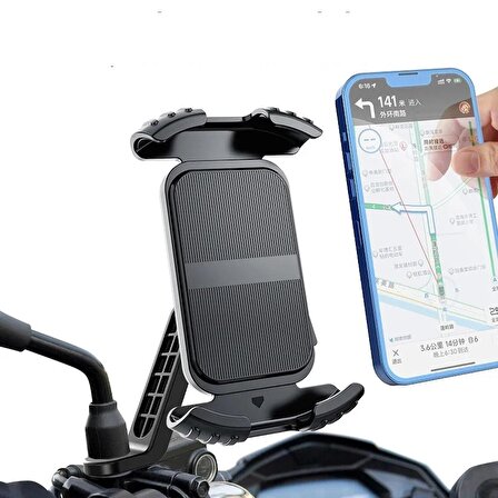 Motosiklet Aynası montajlı Telefon Tutucu Hidrolik Kanatlı otomatik Tutucu
