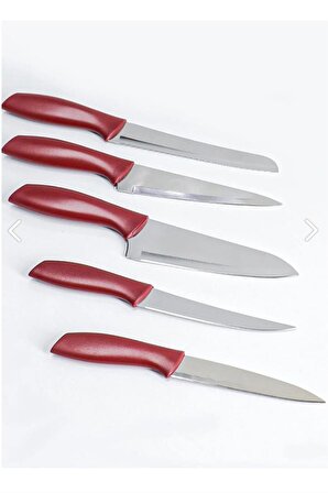 Cooker CKR2870 Karma Bıçak Seti 6'lı Kırmızı 