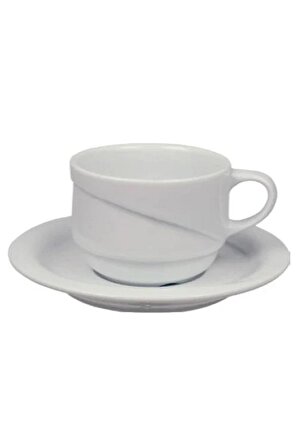 Güral Porselen X-tanbul Otel Çay Nescafe  Fincanı Tabaklı Dekorsuz 1 Adet