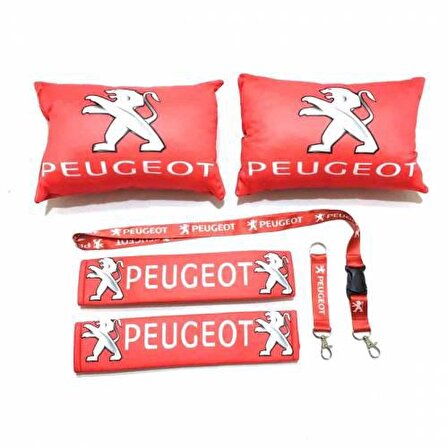 Peugeot Kırmızı Boyun Yastık Seti