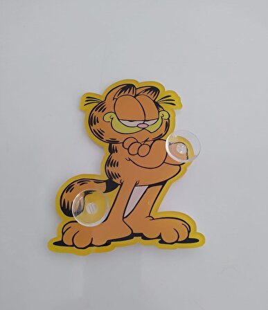 Garfield Vantuzlu Pleksi Cam Süsü Büyük