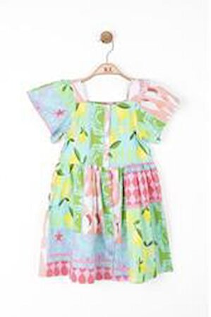Kız Çocuk Limon Çiçekli Elbise 76512