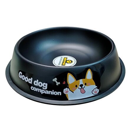 Keypet Renkli Çelik Kedi ve Köpek Mama Kabı 15 cm (Siyah)