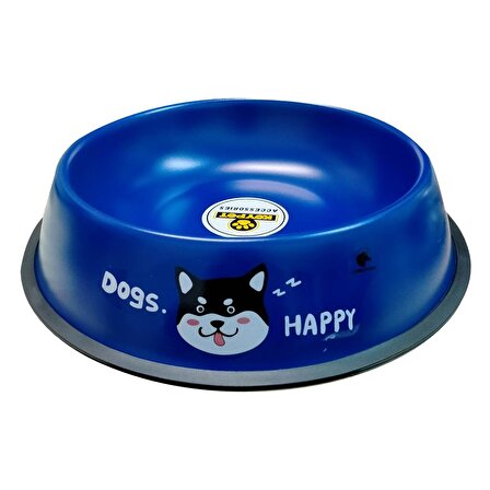 Keypet Renkli Çelik Köpek Mama Kabı 23 cm (Mavi)