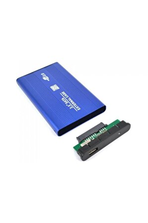 2.5'' inç sata 2.0 hdd harddisk kutu aliminyum Gövde - Harici HDD Hard Disk Kutusu MAVİ