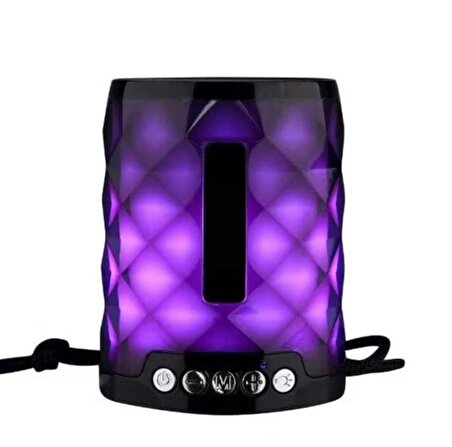 Led İşikli Fm Radyo Hafiza Kart Aux Girişli Bluetooth Hoparlör Speaker 155