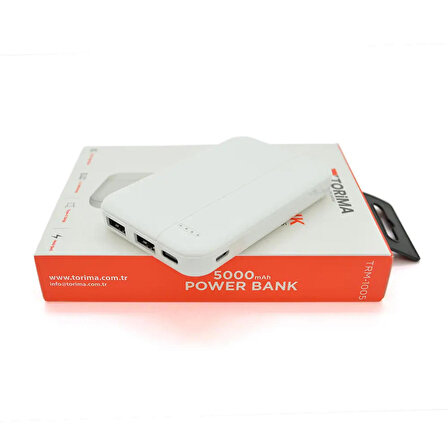 Torima 5000 Mah Beyaz Powerbank Hızlı Şarj Destekli  Trm-1005