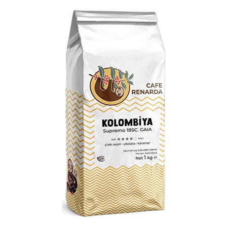 Café Renarda Kolombiya Supremo Kavrulmuş Çekirdek Kahve 1 KG