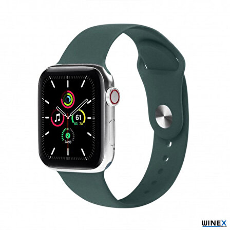 Global 42-49mm Yeni Nesil Apple Uyumlu Akıllı Saat Kordonu Silikon Yeşil
